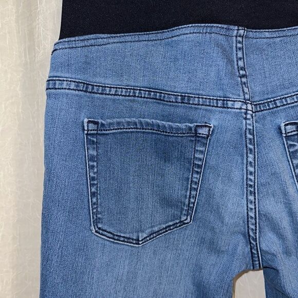 isabel 4/27 Medium Wash Blue Maternity Denim Jegging Criss Cross Back - Picture 9 of 14